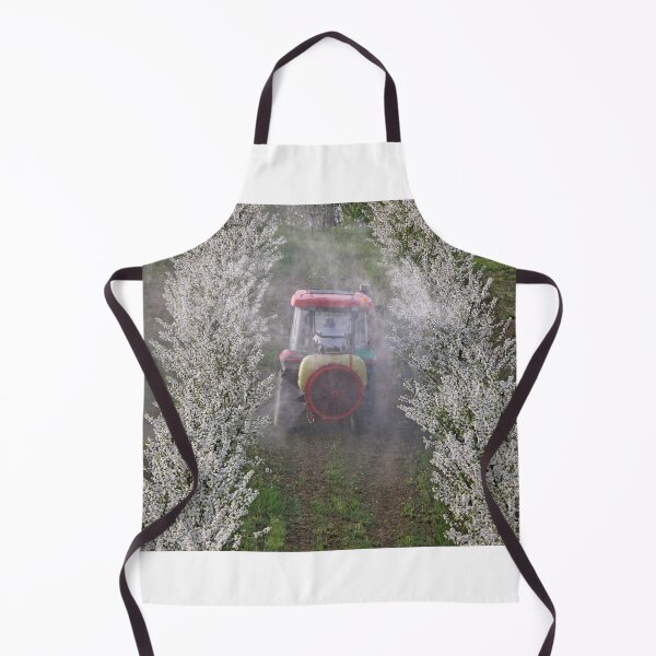 Item preview, tractor sprays insecticide in orchard agriculture industry springtime designed and sold by goceris.