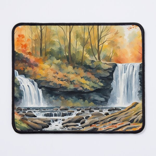 Item preview, Converging Waterfalls in an Autumnal Forest designed and sold by Country-Artist.