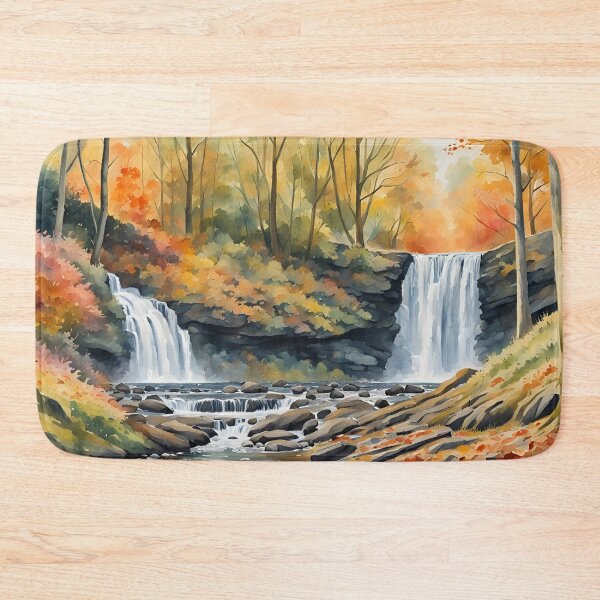 Item preview, Converging Waterfalls in an Autumnal Forest designed and sold by Country-Artist.