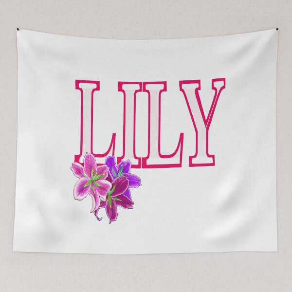 Artikelvorschau, Top 10 der besten personalisierten Geschenke – Lilly, adrett personalisiert, personalisierter Name mit bemalten Lilien entworfen und verkauft von Artonmytee.