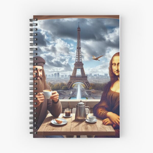 Item preview, The Mona Lisa drinking coffee with Leonardo da Vinci in Paris designed and sold by Theudric.