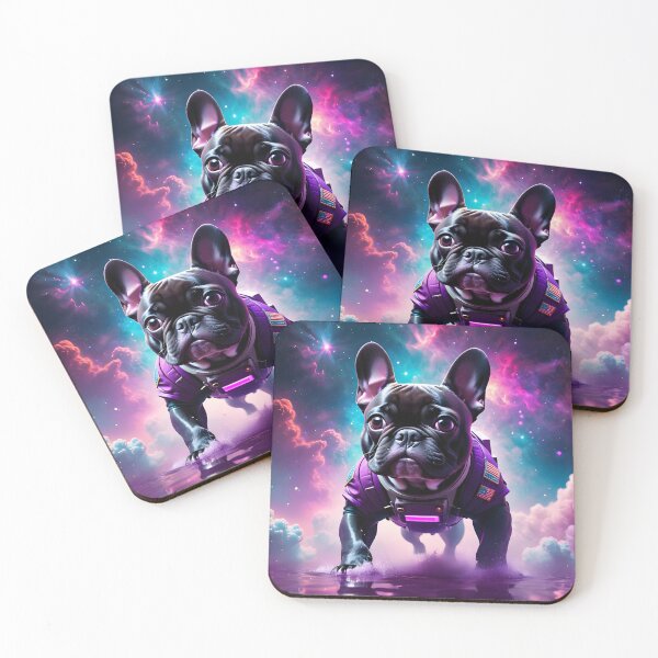 Item preview, French Bulldog in space fantasy art pic Neon Punk style designed and sold by PineappleBlend.