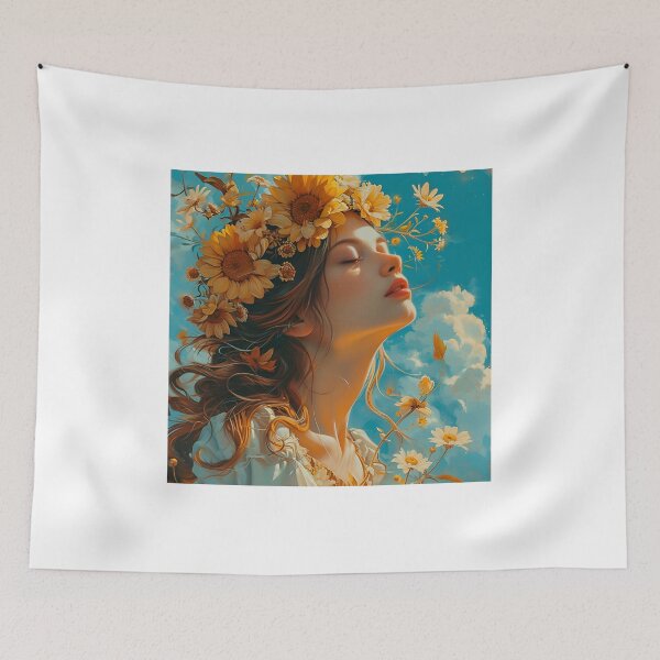 Item preview, A Girl With Flowers In Her Hair designed and sold by luckyanimechann.