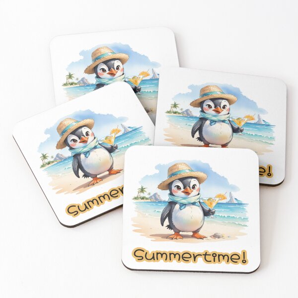Item preview, Beach Bliss: Chill Penguin Takes a Break with a Martini designed and sold by HendAhabib.