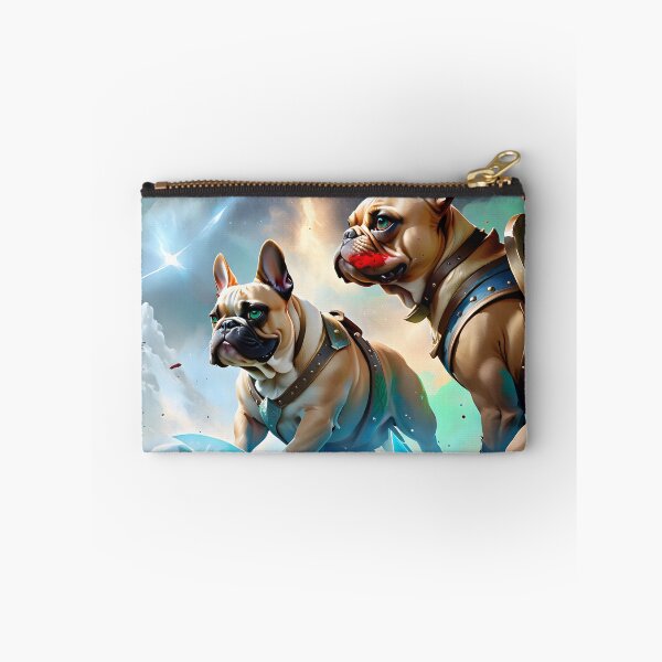Artikelvorschau, Zwei französische Bulldoggen als Fantasy-Kunstbild der Wikinger-Krieger entworfen und verkauft von PineappleBlend.