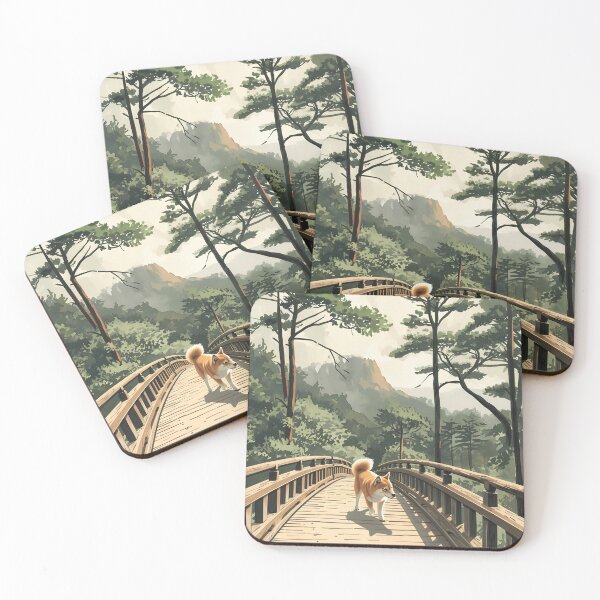 Item preview, Shiba Inu is crossing a bridge designed and sold by sakurashorty.