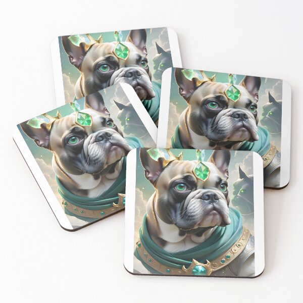 Item preview, French Bulldog as Viking King fantasy art pic designed and sold by PineappleBlend.