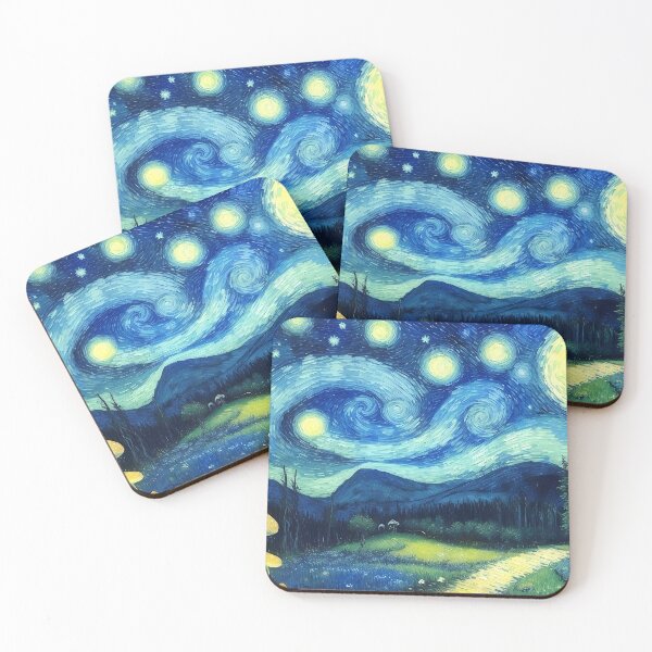 Item preview, Blue Starry Night - Magic Mushroom Forest #5 designed and sold by Scarlet Swan.