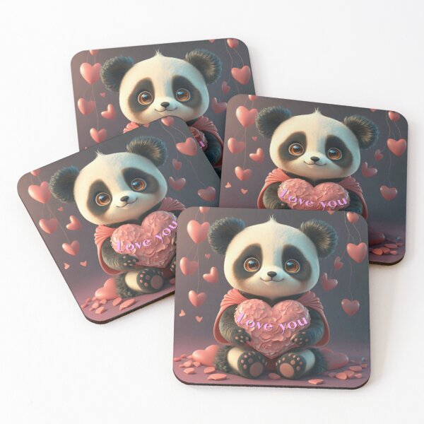 Item preview, Panda print with heart for Valentine's Day designed and sold by MixShop10.