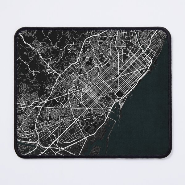 Item preview, Barcelona City Map of Catalonia, Spain - Dark designed and sold by deMAP.
