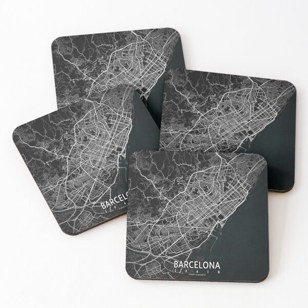 Item preview, Barcelona City Map of Catalonia, Spain - Dark designed and sold by deMAP.