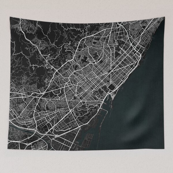 Item preview, Barcelona City Map of Catalonia, Spain - Dark designed and sold by deMAP.