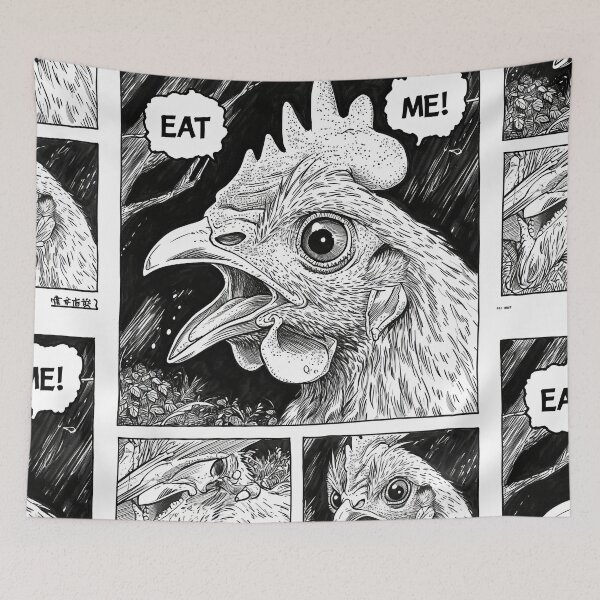 Item preview, “Eat Me” - Funny Comic Chicken Graphic designed and sold by Piotrek0001.