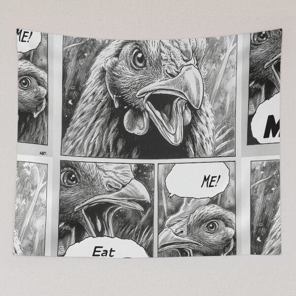 Item preview, “Eat Me” - Funny Comic Chicken Graphic designed and sold by Piotrek0001.