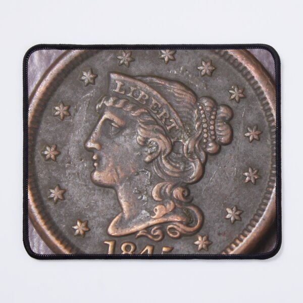Item preview, 1845 Braided Hair Large Cent XF Dark designed and sold by coinsxcrochet.