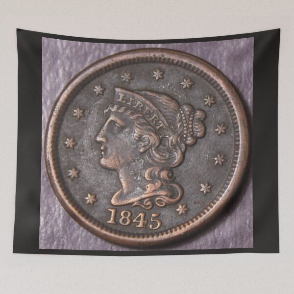 Item preview, 1845 Braided Hair Large Cent XF Dark designed and sold by coinsxcrochet.