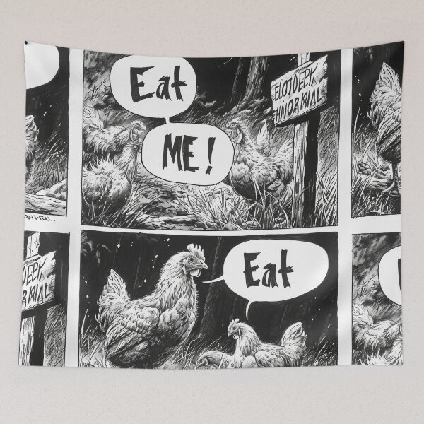 Item preview, “Eat Me” - Funny Comic Chicken Graphic designed and sold by Piotrek0001.