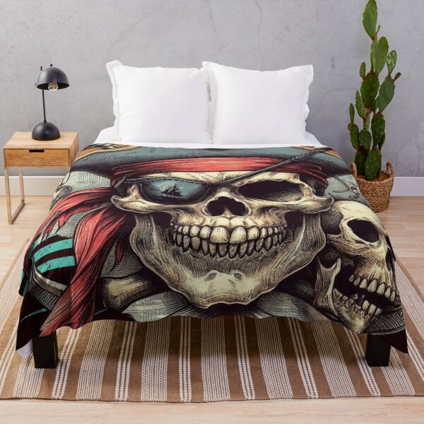 Item preview, Pirate skull, vintage, retro designed and sold by Wallisart.