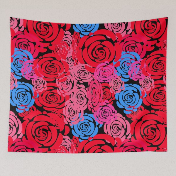Item preview, Hand-drawn Orange, Blue, and Pink Roses designed and sold by Victoria Rose.
