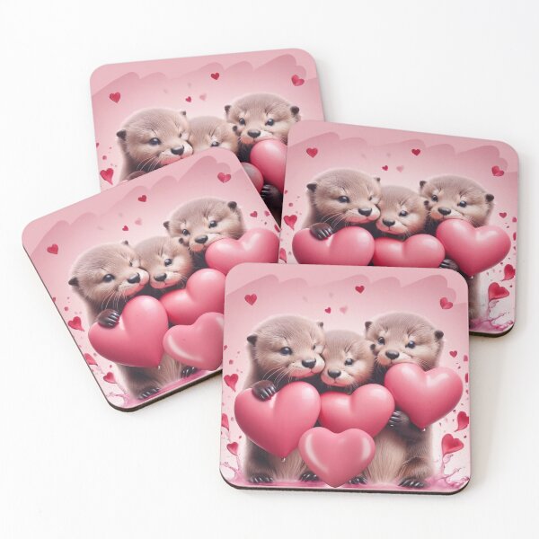 Item preview, Family Otters With Heart  In Love designed and sold by BotunPeony.