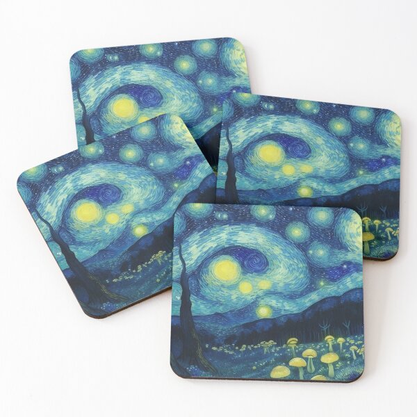 Item preview, Blue Starry Night - Magic Mushroom Forest #7 designed and sold by Scarlet Swan.