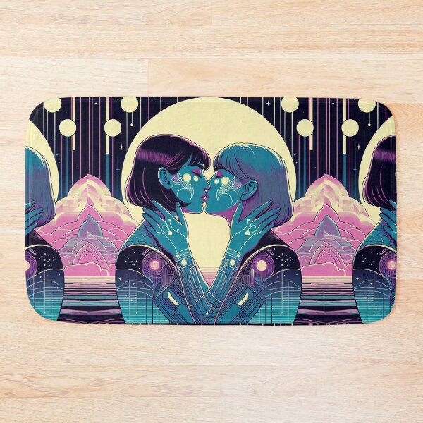 Item preview, Sci-fi Lesbian Love Kissing  designed and sold by LesbianLoveShop.