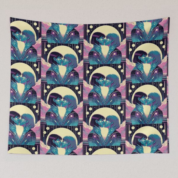 Item preview, Sci-fi Lesbian Love Kissing  designed and sold by LesbianLoveShop.