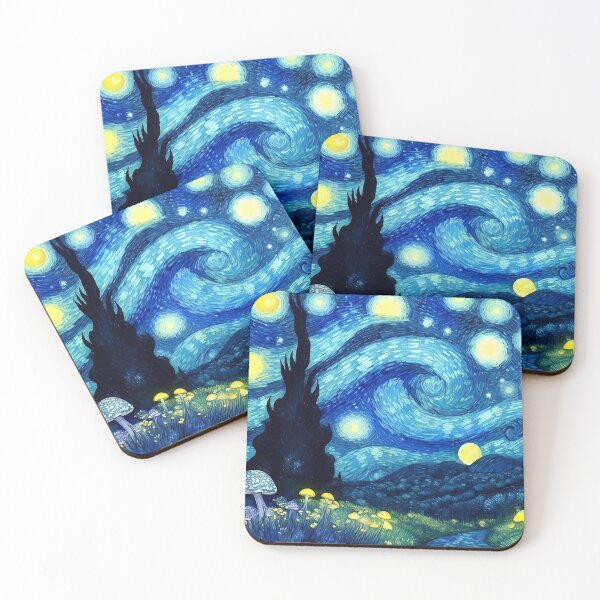 Item preview, Blue Starry Night - Magic Mushroom Forest #8 designed and sold by Scarlet Swan.