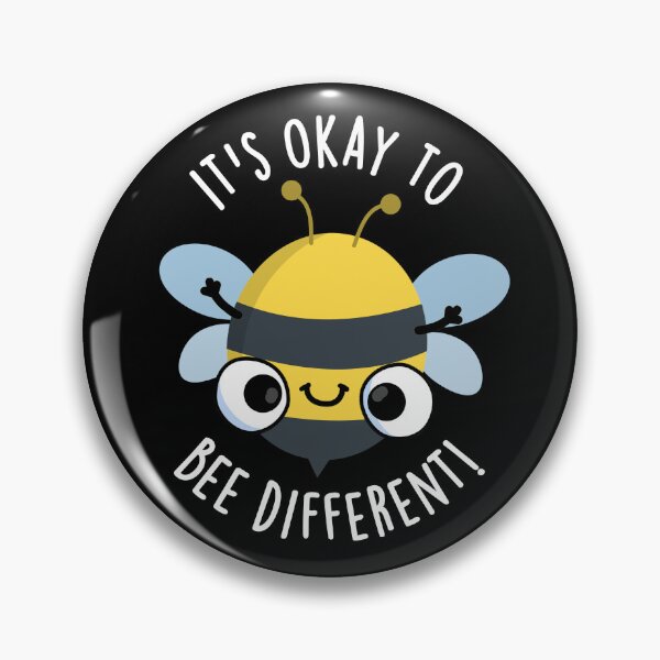 Item preview, It's Okay To Bee Different Funny Bug Pun (Dark BG) designed and sold by punnybone.
