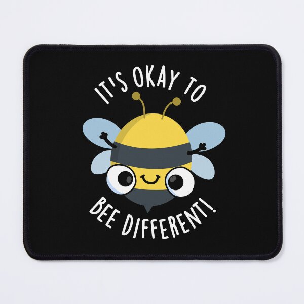 Item preview, It's Okay To Bee Different Funny Bug Pun (Dark BG) designed and sold by punnybone.