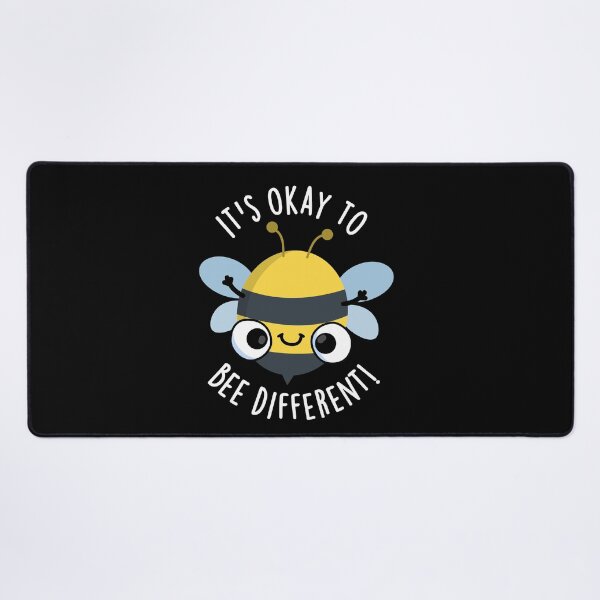 Item preview, It's Okay To Bee Different Funny Bug Pun (Dark BG) designed and sold by punnybone.
