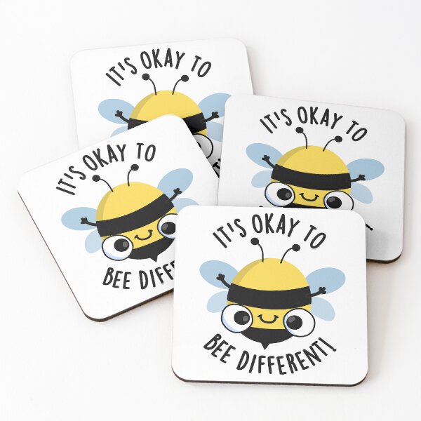Item preview, It's Okay To Bee Different Funny Bug Pun  designed and sold by punnybone.