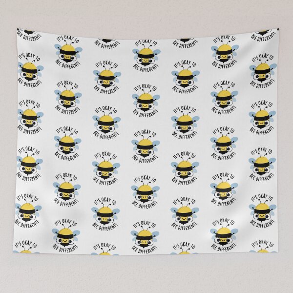 Item preview, It's Okay To Bee Different Funny Bug Pun  designed and sold by punnybone.