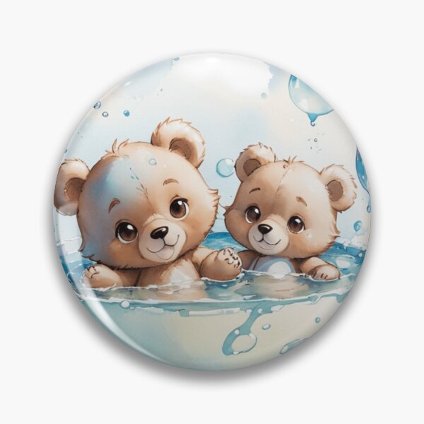 Item preview, Bubbly Bliss: Adorable Teddy Bear Bathes in a Sea of Soapy Suds designed and sold by HendAhabib.