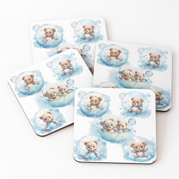 Item preview, Bubbly Bliss: Adorable Teddy Bear Bathes in a Sea of Soapy Suds designed and sold by HendAhabib.