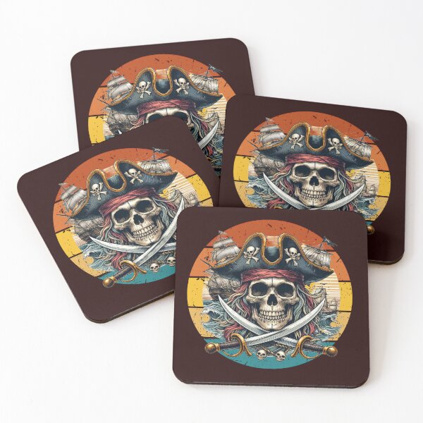 Item preview, Pirate skull, vintage, retro designed and sold by Wallisart.