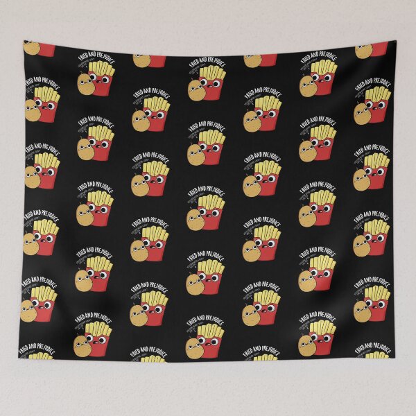 Item preview, Fried And Prejudice Funny Fries Pun (Dark BG) designed and sold by punnybone.