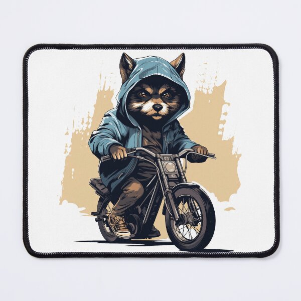 Item preview, cool hooded wolf on a bike designed and sold by VirtualArtGuy.