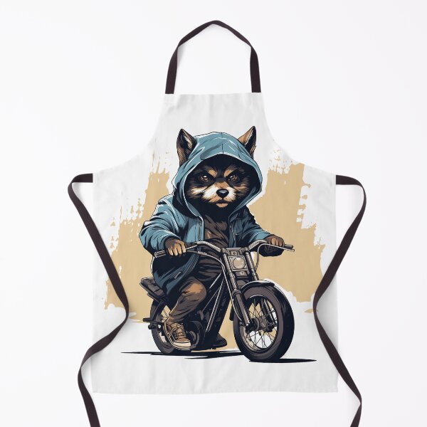Item preview, cool hooded wolf on a bike designed and sold by VirtualArtGuy.