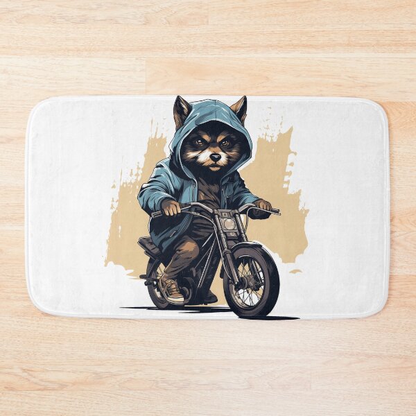 Item preview, cool hooded wolf on a bike designed and sold by VirtualArtGuy.