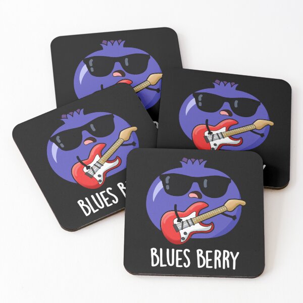 Item preview, Blues Berry Funny Fruit Pun (Dark BG) designed and sold by punnybone.