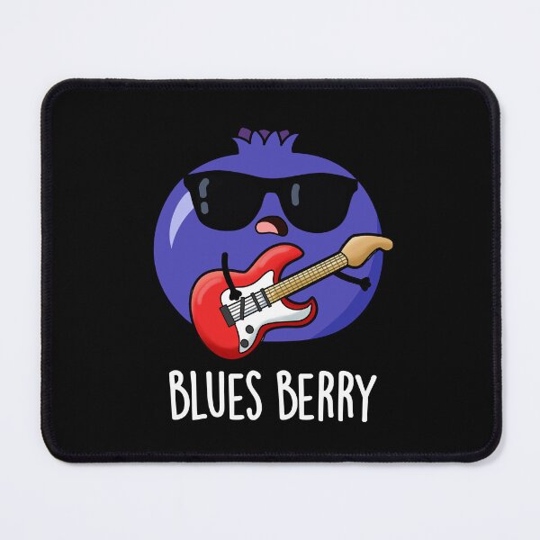 Item preview, Blues Berry Funny Fruit Pun (Dark BG) designed and sold by punnybone.