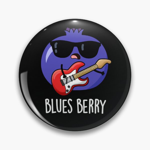 Item preview, Blues Berry Funny Fruit Pun (Dark BG) designed and sold by punnybone.