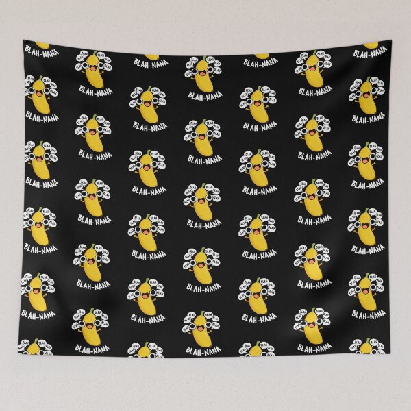 Item preview, Blah-nana Funny Banana Pun (Dark BG) designed and sold by punnybone.