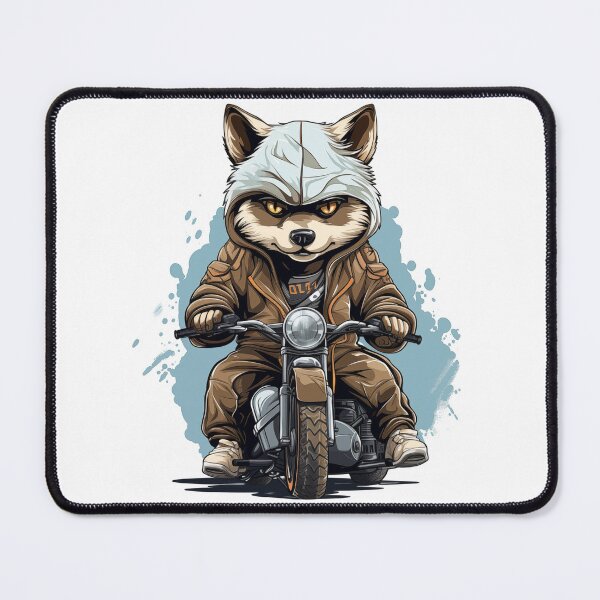 Item preview, cool wolf riding a bike designed and sold by VirtualArtGuy.