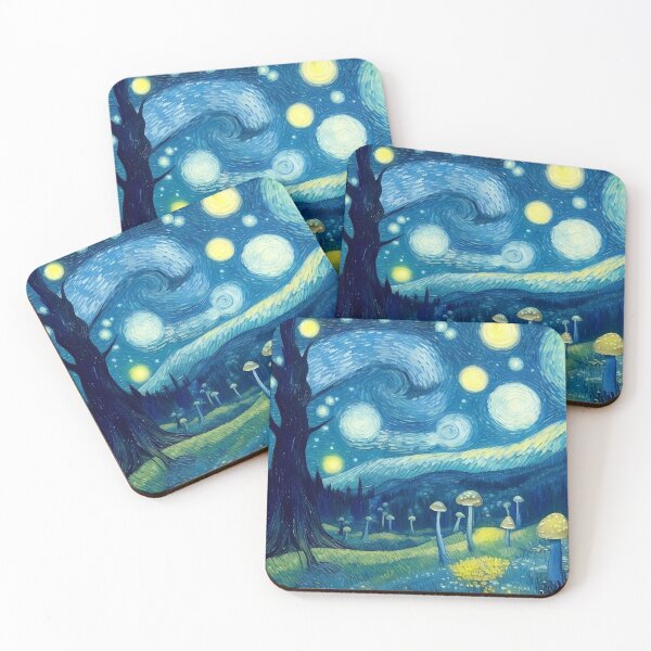 Item preview, Blue Starry Night - Magic Mushroom Forest #9 designed and sold by Scarlet Swan.