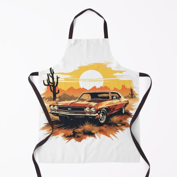Item preview, classic muscle car at sunset illustration designed and sold by VirtualArtGuy.