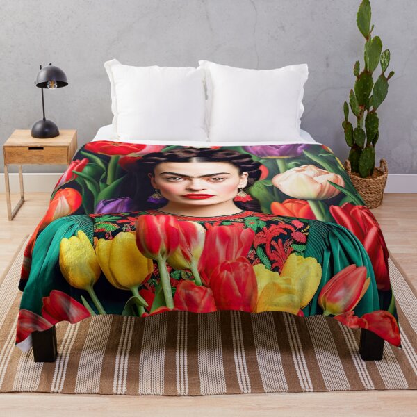 Item preview, Frida portrait with tulips designed and sold by FlatLandPrints.