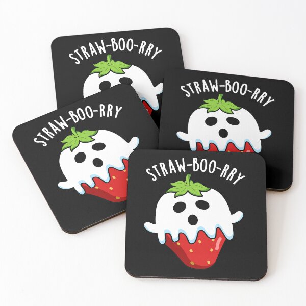 Item preview, Straw-boo-rry  Funny Strawberry Pun (Dark BG) designed and sold by punnybone.