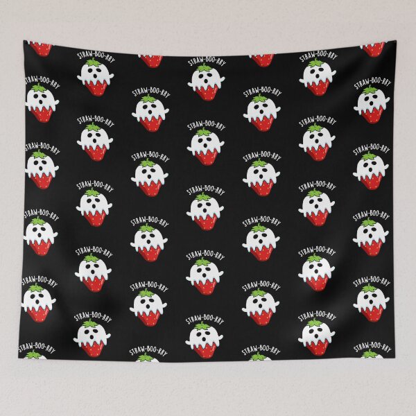 Item preview, Straw-boo-rry  Funny Strawberry Pun (Dark BG) designed and sold by punnybone.